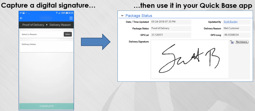 Quick Base Digital Signature App Visual benefits of digital signature