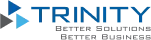 Trinity Better Solutions logo with blue geometric icon and company name in bold text